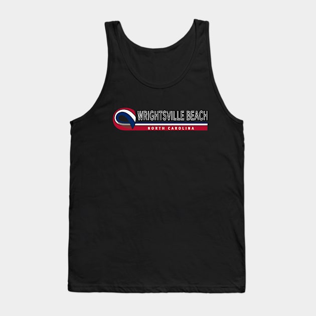 Wrightsville Beach, NC Summertime Vacationing State Flag Colors Tank Top by Contentarama